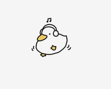 Duck Drawing Cute Simple, Frog And Duck Tattoo, Duck Tattoos Cute, White Duck Drawing, Black And White Doodles Simple, Cute Duck Doodle, Cartoon Duck Drawing, Cute Duck Tattoo, Cute Whiteboard Drawings