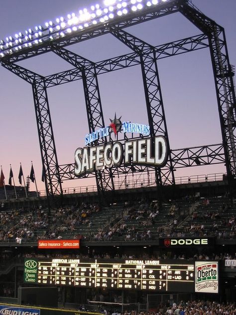 *Safeco Field* home of the Seattle Mariners. Zine Project, Major League Baseball Stadiums, Safeco Field, Seattle Mariners Baseball, Mariners Baseball, Seattle Sports, Places In Florida, Seattle Homes, Baseball Stadium