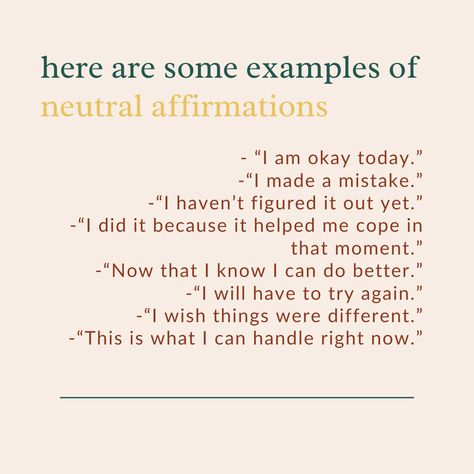 How Neutral Self-Talk Can Radically Change Your Life — THE EDGE Neutral Affirmations, I Am Okay, Healing Journaling, I Can Do Anything, Inspirational Quotes With Images, Positive Self Talk, Words Of Affirmation, Self Love Affirmations, Negative Self Talk