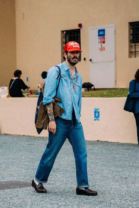 Summer Men's Style, Men’s Vintage Street Style, 70s Italian Fashion Men, Pitti Uomo 2024 Summer, Men Spring 2024, Mens Spring 2024 Fashion, Spring 2024 Menswear, Gen Z Male Fashion, Men’s Fashion Spring 2024