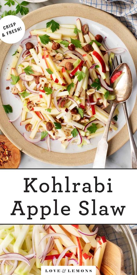 Khol Rabi Recipes, Kolarabi Recipes Easy, Kohlrabi Recipe, Kohlrabi Slaw, Easter Salad Recipes, Paleo Veggies, Easter Salad, Kohlrabi Recipes, Alpha Gal