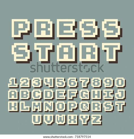 8 Bit Lettering, 8 Bit Font, Game Font Design, Pixel Poster Design Graphics, Pixel Art Font, Pixel Typography, Pixel Alphabet, Pixel Video Game, Video Game Font