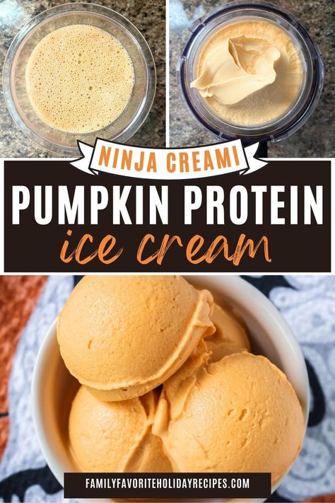 This is the best Ninja Creami pumpkin ice cream if you're looking for a high protein treat! It's a great way to enjoy a healthy dessert this fall, without sacrificing flavor. Pumpkin Protein Ice Cream Ninja Creami, Pumpkin Spice Protein Ninja Creami, Pumpkin Ninja Creami, Ninja Creami Pumpkin Ice Cream, Ninja Creami Ice Cream Recipes High Protein Low Cal, Cookie Monster Ice Cream, Pumpkin Spice Ice Cream, Ninja Creamy, Apple Pie Ice Cream