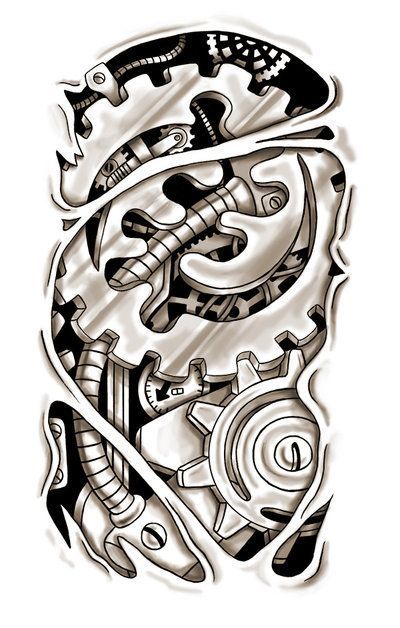 ဘိုင်အို Tattoo, Gye Nyame Tattoo Ideas, Macanical Tattoo, Bio Tattoo Design, Steampunk Tattoo Ideas, Steampunk Tattoo Design, Biomech Tattoo, Biomechanical Tattoo Design, Gear Tattoo