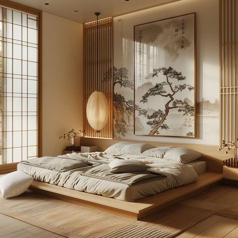 Japan Bedroom Design, Bedroom Ideas Japandi, Bedroom Japanese Style, Japandi Style Bedroom, Scandinavian Interior Bedroom, Japandi Bedroom Ideas, Japanese Inspired Bedroom, Japanese Style Interior, Japanese Style Bedroom