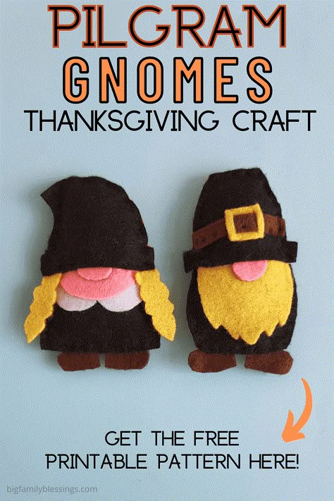 Thanksgiving Sewing Crafts, Thanksgiving Ornaments Diy, Thanksgiving Felt Crafts, Felt Gnome Ornament Free Pattern, Thanksgiving Gnomes Diy, Thanksgiving Sewing Projects, Turkey Day Crafts, Thing For School, Felt Thanksgiving