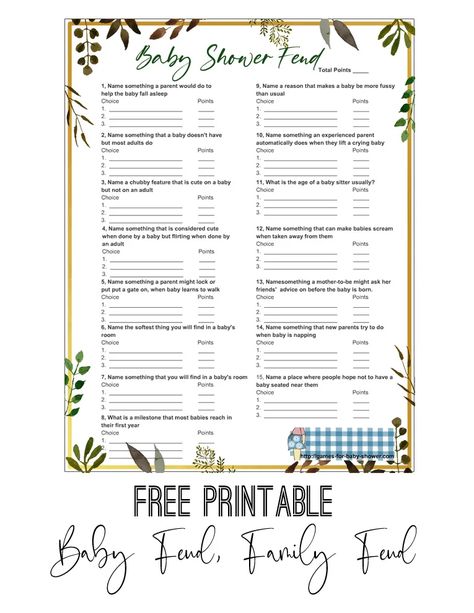 76 Free Printable baby Shower Games that are Fun and Exciting Baby Shower Games Free Downloads, Free Baby Shower Games Printables, Free Printable Baby Shower Games With Answers, Baby Shower Feud Game, Baby Shower Games Free Printables, Family Feud Baby Shower Game, Dad Jokes Baby Shower Game, Free Printable Baby Shower Games Prints, Baby Shower Family Feud