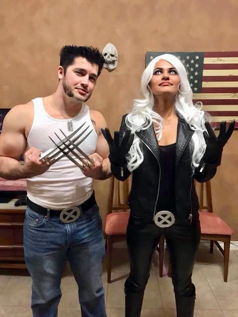 Storm and wolverine #couple #xmen #storm #wolverine Storm Costume, Couple Costume Ideas, Marvel Halloween Costumes, Wolverine Costume, X Men Costumes, Kid Costumes, Costume Couple, Best Couples Costumes, Children Costumes