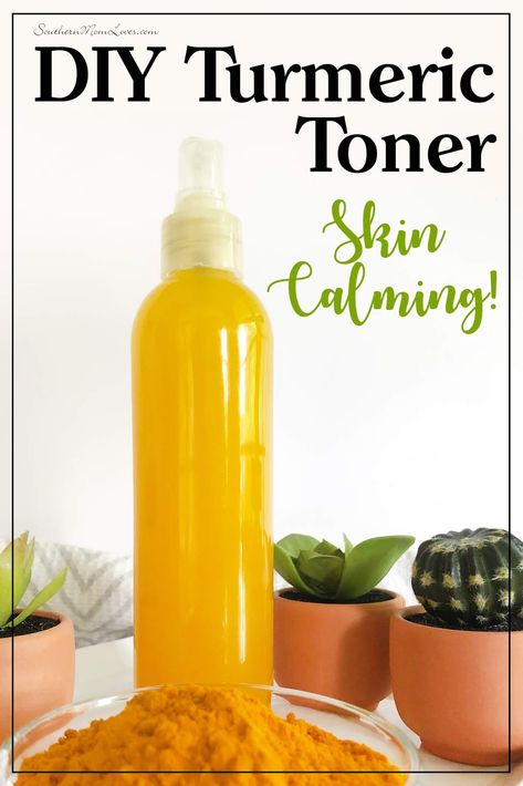 I have a fun skincare DIY for you: Turmeric Toner! This skin treat will help calm down your skin with the anti-inflammatory power of #turmeric. It's great for acne flareups, too much sun, or any other skin irritation that pops up. It's so gentle, just about anyone can use it. You can also keep it in the fridge for a nice way to cool down after being outside in the heat. Check out the blog post to learn how to make it! #diy #diyskincare #turmerictoner #skincare Fun Skincare, Skin Care Toner, Diy Toner, Tumeric Face, Skincare Diy, Home Remedies For Skin, Skin Care Toner Products, Diy Facial, Thigh Fat