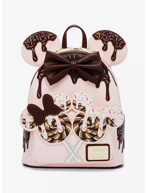 Loungefly Disney Minnie Mouse Chocolate Sprinkle Lollipop Ears Mini Backpack - BoxLunch Exclusive Sprinkle Lollipop, Mouse Chocolate, Disneyland Merchandise, Loungefly Purse, Disney Bags Backpacks, Disney Backpack, Disney Gear, Japanese Handbag, Cute Mini Backpacks