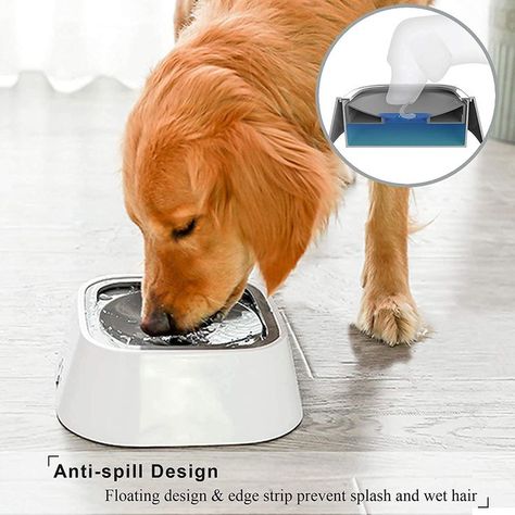 Dog Water Bowl, Dog Bowl No-Spill Pet Water Bowl, Slow Water Feeder Dog Bowl, Vehicle Carried Dog Water Bowl for Dogs/Cats/Pets (Grey, 1.5L) Dog Feeding Bowls, Dog Water Bowl, Cat Water Bowl, Pet Water Bowl, Dog Water Dispenser, Dog Water Bowls, Dog Water Bottle, Water Dispensers, Drinking Fountain