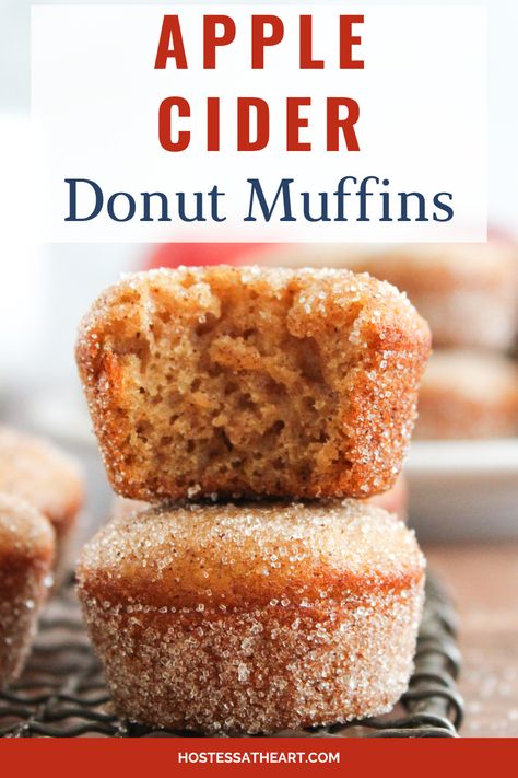 Lawn Concert, Apple Cider Desserts, Apple Cider Donut Muffins, Donut Muffins Recipe, Apple Cider Muffins, Apple Cider Donuts Recipe, Apple Treats, Apple Cider Donuts Baked, Apple Muffin Recipes