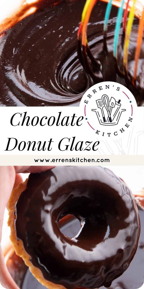 A glossy glaze is the ultimate finish for any homemade donut! This chocolate glaze for donuts is delectable and ready in just 10 minutes! Chocolate Donut Glaze, Glazed Donut Recipe, Donut Glaze Recipes, Doughnut Recipe Easy, Homemade Donuts Recipe, Homemade Doughnuts, Baked Donut Recipes, Chocolate Glazed Donuts, Chocolate Donut