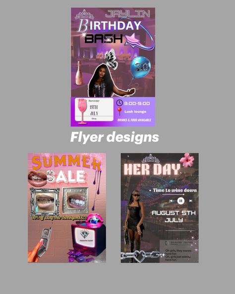 Flyer designs for any events ,party’s ,sales🎈 Dm me for your own custom flyer only £25 Also offer custom Qr codes #flyer #customdesign #graphicdesigner #partyflyer Sale Flyer Design, Flyers Design, Custom Flyers, Wine Down, Sale Flyer, Party Flyer, Qr Codes, Birthday Bash, Flyer Design