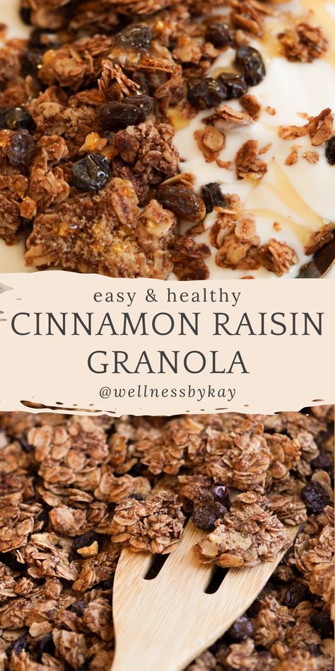 Healthy Raisin Recipes, Cinnamon Raisin Granola Recipe, Cinnamon Raisin Granola, Granola Clusters Recipe, Raisin Granola, Oat Clusters, Crispy Granola, Oatmeal Raisin Cookie, Homemade Granola Healthy