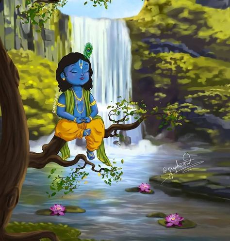 Cartoon Krishna, Cartoons Krishna, Ganesh Art Paintings, Krishna Drawing, Little Krishna, Lord Krishna Hd Wallpaper, Lord Ganesha Paintings, Hinduism Art, Vedic Art