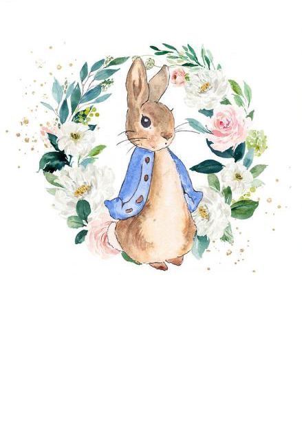 Invite Card Design, Peter Rabbit Illustration, Rabbit Png, Rabbit Wreath, Lapin Art, Peter Rabbit Party, Peter Rabbit And Friends, Invite Card, Rabbit Illustration