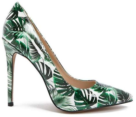 Forever 21 Shoe Republic Tropical Leaf Print Pumps Tropical Outfit, Couple Shoes, Forever 21 Shoes, Tropical Leaf Print, White Pumps, Patent Leather Pumps, Fashion Heels, Tropical Leaves, Women's Pumps