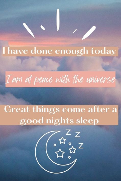 Night Affirmations, Sleep Affirmations, Affirmations Confidence, Good Nights, Positive Self Affirmations, I Have Done, Insomnia, Good Night Sleep, Night Time