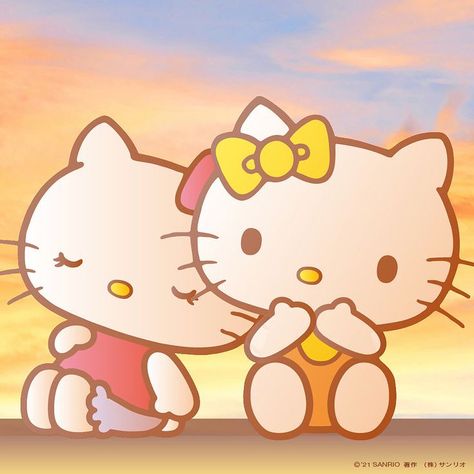 #sister #sisters #pinterest #hellokitty #mimmy #sanrio #cute #kawaii #instagram Hello Kitty And Mimi Matching Pfp, Hello Kitty Matching Pfp Besties, Hello Kitty Y Su Amiga, Mimi And Hello Kitty, Hellokitty Quotes, Hello Kitty With Friends, Sanrio Characters Aesthetic, Mimi Kitty, Hello Kitty Mimi