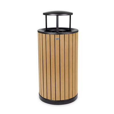 Outfitting your outdoor property with stable waste receptacles is imperative to eliminate litter. Our Round, 32-Gallon Outdoor Trash Container with Grey Slatted Recycled Panels is the most practical and resilient option. We wanted to design an appealing exterior; thus, our trash container is comprised of recycled plastic grey slats that add an earthy and natural aesthetic to its surroundings. Its authentic wood appearance makes it ideal for blending into walking trails, parks, recreational field Outdoor Garbage Can, Wood Trash Can, Rain Bonnet, Outdoor Trash Cans, Trash Containers, Natural Aesthetic, Trash And Recycling Bin, Recycle Trash, Garbage Can