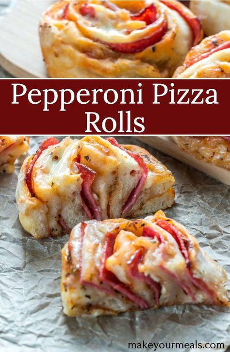 Homemade pizza rolls are the perfect way to enjoy all of your favorite pizza flavors in easy to eat, bite size pieces. Perfect as an appetizer or snack! Pepperoni Pizza Rolls, Homemade Pizza Rolls, Pizza Roll Recipe, Appetizers Easy Finger Food, Pizza Flavors, Pizza Recipes Homemade, Pizza Rolls, Party Food Appetizers, Homemade Pizza