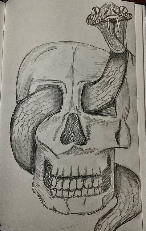 #Artdrawing#Sketches#Pencilsketch#Skeleton#head#Snake#sketching#sketchbookdrawing Skeleton Drawing Head, Two Headed Snake Drawing, Skeleton Head Drawing, Sketch Skeleton, Snake Sketch, Creepy Sketches, Graffiti Drawings, Scary Snakes, Easy Graffiti