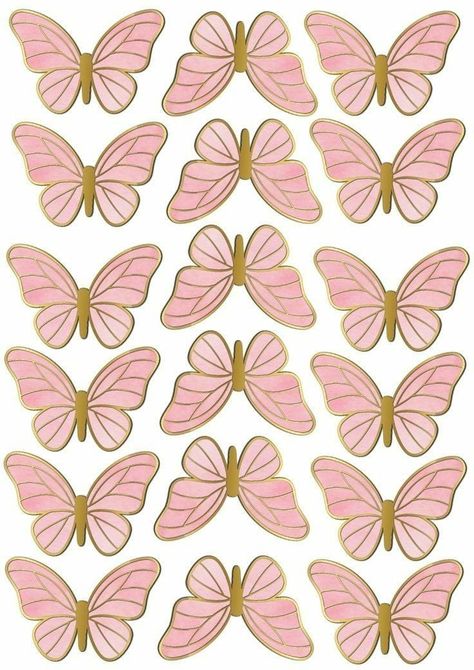 Gold Butterfly Cake, Butterfly Cupcake Toppers, Baby Shower Images, Ribbon Flowers Bouquet, Butterfly Cutout, Candy Bouquet Diy, Butterfly Cupcakes, Butterfly Cake Topper, Butterfly Cake