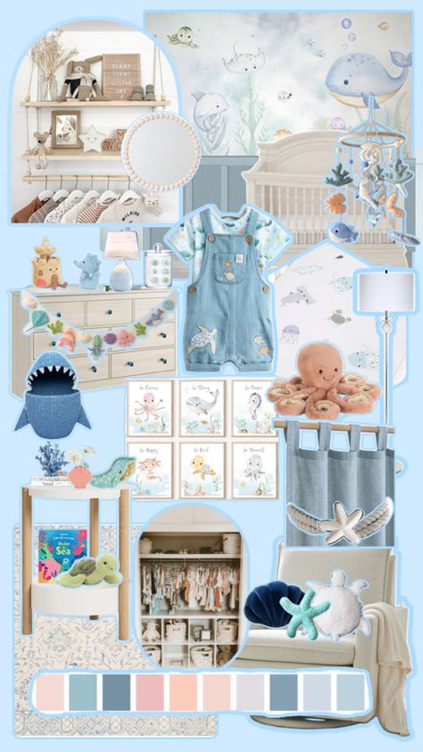 Under the sea nursery ideas for a baby boy nursery Nursery Ideas Under The Sea, Under The Sea Nursery, Sea Nursery, Baby Boy Nursery, Baby Boy Nurseries, Nursery Ideas, Boy Nursery, Future Baby, Under The Sea