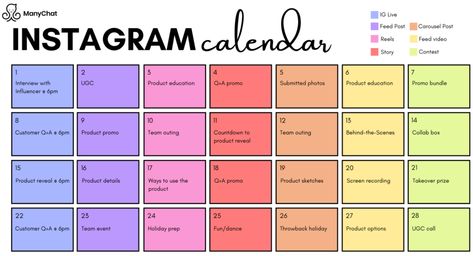 How to Create an Instagram Content Calendar for Your Business (+ Downloadable Template) [Infographic] | Brafton Instagram Content Calendar, Blog Content Calendar, Editorial Calendar Template, Instagram Calendar, Content Calendar Template, Calendar Examples, Social Media Posting Schedule, Calendar Layout, Social Media Content Calendar