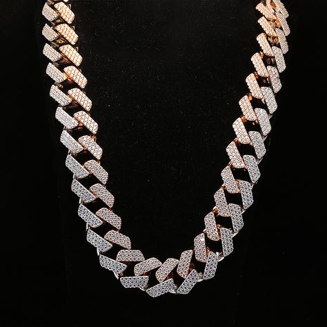 AEAW Miami Cuban Link Chain Choker Necklace Sterling Silver 925 Over 18mm Fully Moisanite Hip Hop Gold Chocker Necklace, Silver Jewelry Cleaner, Miami Cuban Link Chain, Expensive Jewelry Luxury, Nice Jewelry, Miami Cuban Link, Chocker Necklace, Gem Diamonds, Miami Cuban