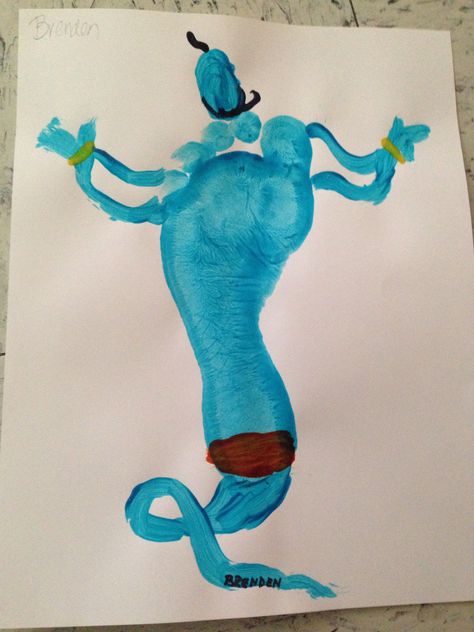 Aladdin Activities For Kids, Disney Handprint Art, Disney Footprint Art, Aladdin Crafts, Baby Alphabet Book, Newborn Crafts, Baby Footprint Crafts, Aladdin Art, Disney Crafts For Kids