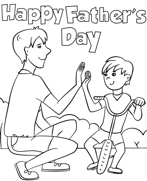 Son And Father, Coloring Pictures For Kids, Fathers Day Coloring Page, Father's Day Printable, Kid Coloring Page, Easter Coloring Pages, Kids Fishing, Cartoon Coloring Pages, Good Cartoons