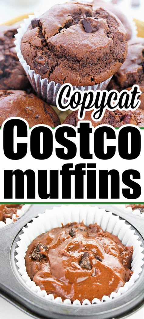 Sams Chocolate Muffins, Chocolate Muffins Costco, Jumbo Double Chocolate Chip Muffins, Sams Club Muffins, Big Muffin Recipes, Costco Chocolate Muffins Copycat, Easy Jumbo Muffin Recipes, Sams Club Muffin Recipe, Costco Double Chocolate Chip Muffins