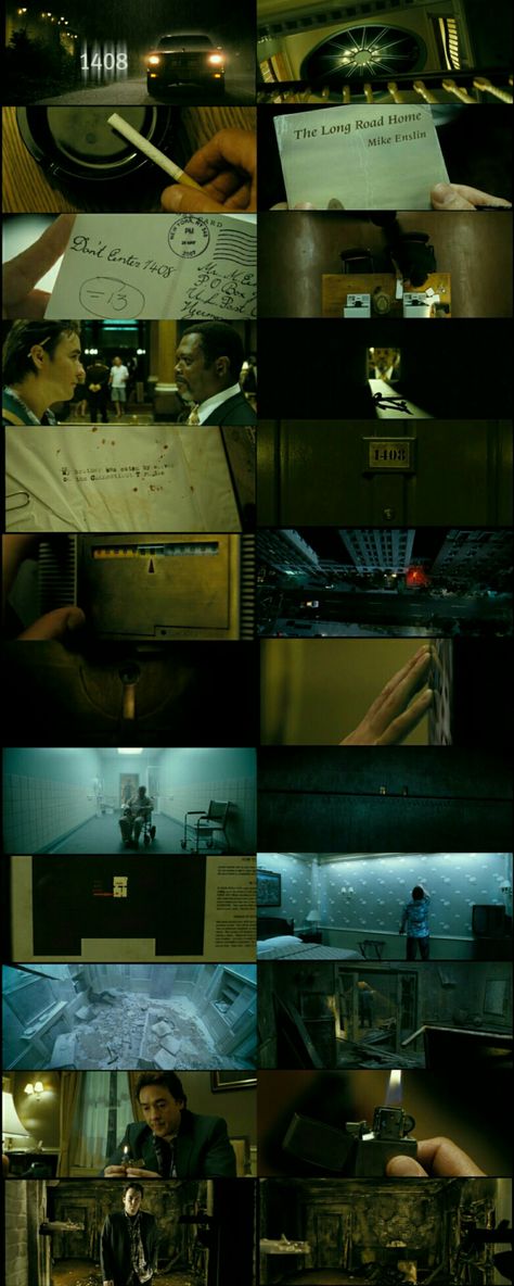 1408 (2007) Directed by Mikael Håfström Film Grading Reference, Iconic Film Stills, Best Cinematography Shots, Movie Mood Board, Movie Frames Cinematography, 1408 Movie, Best Cinematography Movies, Film Making Aesthetic, Movie Stills Cinematography