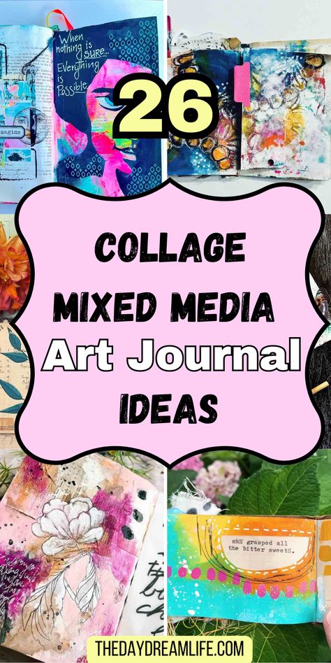 26 Mixed Media Art Journal Ideas For Creativity. Multimedia Art Ideas, Mixed Media Graphic Design, Collage Art Mixed Media Ideas, Collage Journal Ideas, Art Journaling Techniques, Mixed Media Scrapbooking Layouts, Art Journal Ideas, Digital Art Journal, Multimedia Art