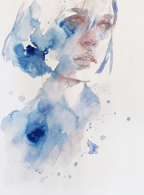 Agnes Cecile Watercolor, Agnes Cecile Art, Medieval Cat, Unfinished Art, Desk Nook, Agnes Cecile, Watercolor Face, Watercolor Portrait, Watercolor Sketch