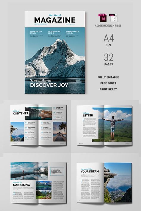 Travel Magazine Template 10, #Template, #AD, #Magazine, #Travel, #ad Alumni Magazine Design, E Magazine Layout Design, City Magazine Cover, Magazine Layout Design Travel, Magazine Photo Layout, Travel Catalogue, Photography Portfolio Layout, Travel Magazine Design, Newsletter Design Layout