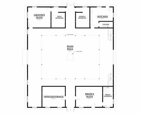 Tennessee Wedding Barn Kit - DC Structures Building A Wedding Venue Ideas, Wedding Venue Kitchen Layout, Event Venue Floor Plan, Event Barn Floor Plans, Wedding In Shop Building, Barn Venue Floor Plans, Wedding Venue Blueprint, Wedding Chapel Building Plans, Wedding Venue Floor Plans