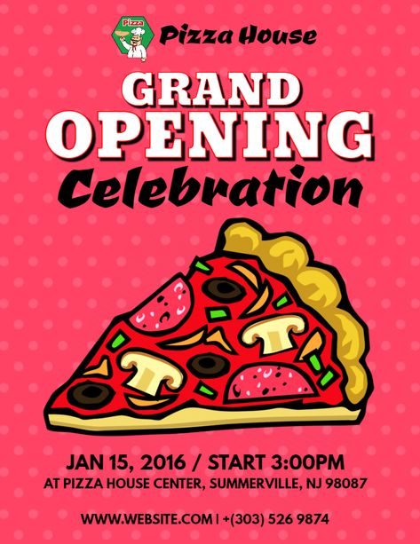 Restaurant/eatery grand opening event flyer poster social media post template. Soft Opening Poster Design, Opening Poster Design, Pizza Flyer, Food Hunter, Vinyl Poster, Custom Flyers, Restaurant Flyer, Desktop Wallpaper Design, Food Poster Design