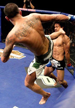 The Showtime Kick. The Kick Heard Round the World! Anthony "Showtime" Pettis vs Benson Henderson. Cage-run roundhouse kick. T'was Epic. Benson Henderson, Anthony Pettis, Roundhouse Kick, Ufc Fighters, Mma Boxing, Martial Artists, Mma Fighters, Mixed Martial Arts, Parkour