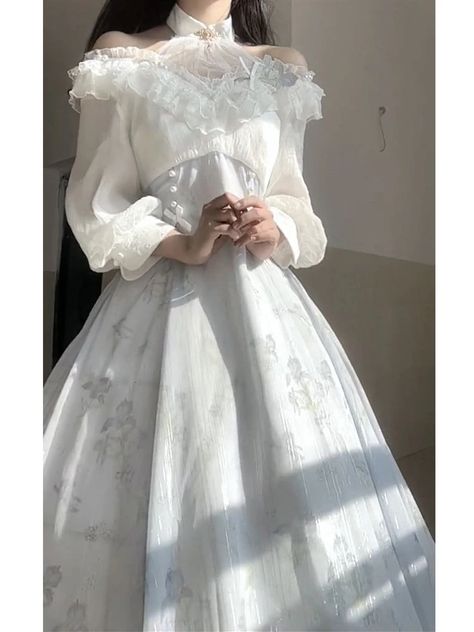 Smarter Shopping, Better Living! Aliexpress.com Formal Dress Office, Party Formal Dress, Vintage Midi Dress, Dress Office, Vintage Midi Dresses, By Any Means Necessary, Dress Korean, Dress Aesthetic, White Floral Dress