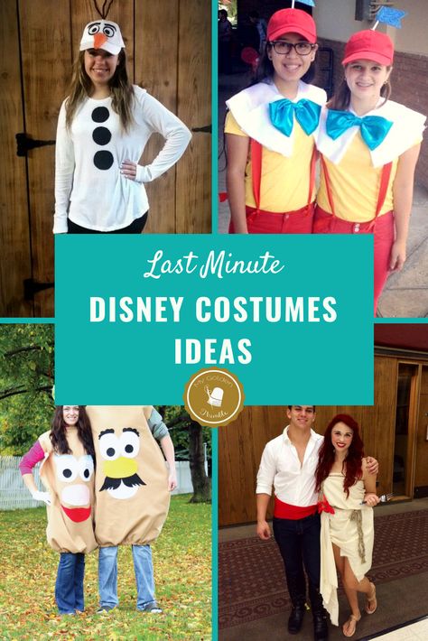 Are you looking for some Easy Disney Costumes Ideas to Sew this Halloween? (Or any other day really.) You are in the RIGHT place. On this post, you will find all DIY Disney Costumes for Boys, Girls, Couples, Friends, even for the whole Family!  Want a costume for your children’s Disney Themed Party or you are just a MEGA DISNEY FAN like me? Click this post and choose your favorite Disney Costumes Ideas, Disney Characters Costumes Diy, Mickey Mouse Kostüm, Easy Disney Costumes, Disney Costumes For Women, Kostum Disney, Disney Characters Dress Up, Disney Couple Costumes, Costumes Faciles