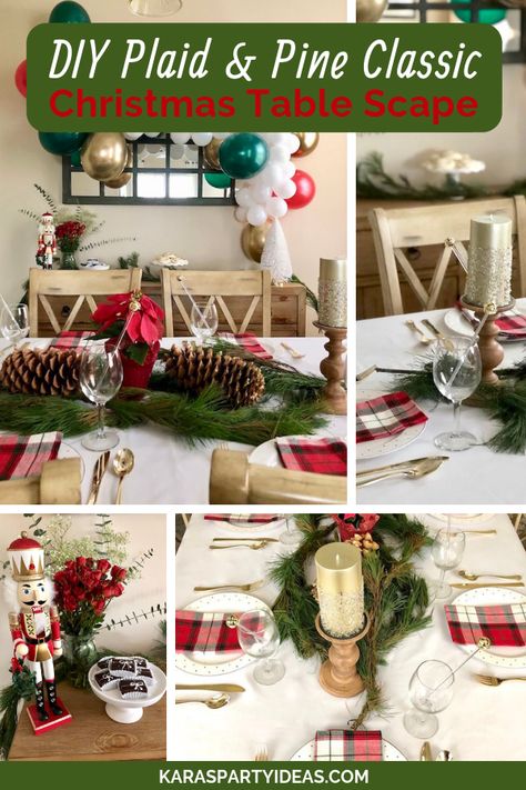 Tartan Plaid Tablescape, Plaid Themed Christmas Party, Plaid Christmas Tablecloth, Chocolate Present, Tartan Plaid Christmas Napkins, Tartan Plaid Christmas Plates, Diy Plaid, Poinsettia Centerpiece, Plaid Diy