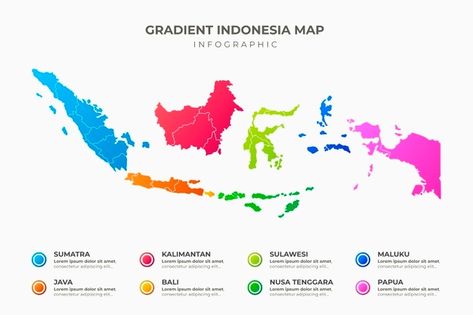 Gradient indonesia map infographic | Premium Vector #Freepik #vector #infographic #design #template #map Indonesia Islands Map, Map Infographic, Geography For Kids, Futurisme Retro, Ramadan Kids, Infographic Map, Geography Map, Vector Gradient, Maps For Kids