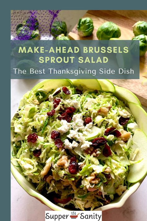 Brussels Sprout Salad Brussels Salad, Thanksgiving Side Dishes Crockpot, Shaved Brussel Sprout Salad, Shredded Brussel Sprout Salad, Brussel Sprout Salad Recipes, Shaved Brussel Sprouts, Brussels Sprout Salad, Brussels Sprouts Salad, Sprout Salad