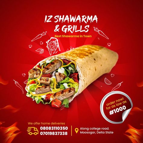 Shawarma Poster, Restaurant Flyer, Food Banner, Food Menu Design, Food Logo Design, Food Advertising, Food Graphic Design, Restaurant Menu Design, Food Poster Design