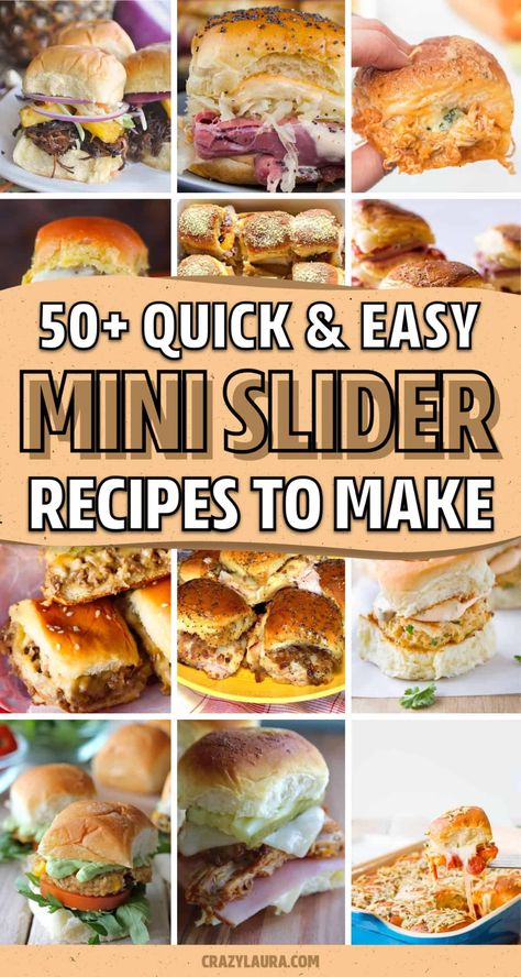 Need a quick and easy one pan recipe to make next time you have people over for game day!? Check out these super simple to make slider recipe ideas and tutorials to feed the whole family! Handheld Meals, Mini Slider, Sliders Recipes Beef, Easy Slider Recipes, Slider Recipe, One Pan Recipe, Wedding Foods, Mini Sliders, Slider Sandwiches