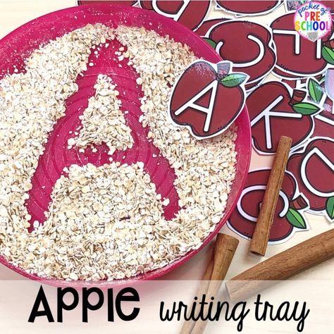 Apple Activities and Centers for Little Learners - Pocket of Preschool Apple Literacy, Apple Lesson Plans, Preschool Apple Activities, Centers For Preschool, Preschool Apple Theme, September Preschool, Apple Kindergarten, Pocket Of Preschool, Apple Lessons