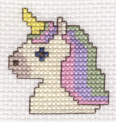 Unicorn Cross Stitch Pattern, Easy Cross Stitch, Tiny Cross Stitch, Funny Cross Stitch Patterns, Easy Cross, Small Cross Stitch, Unicorn Pattern, Mini Cross Stitch, Cross Stitch Funny